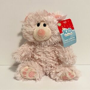 Kid Connection Cuddly Teddy Bear Plush Pink Stuffed Animal Baby Ribbon New Gift